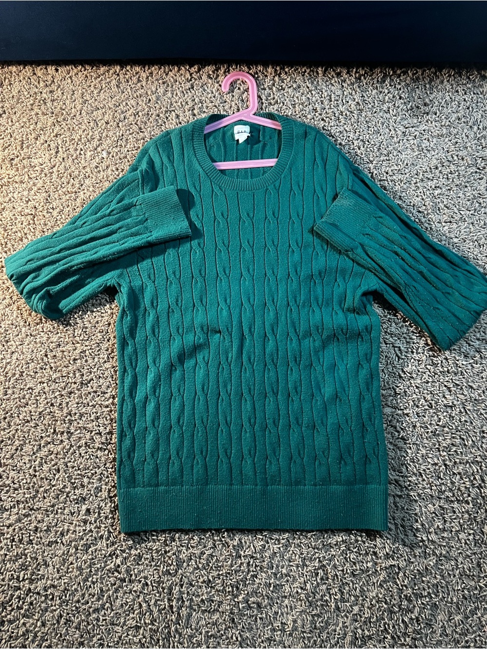 GAP Teal Cable Crewneck Sweater
